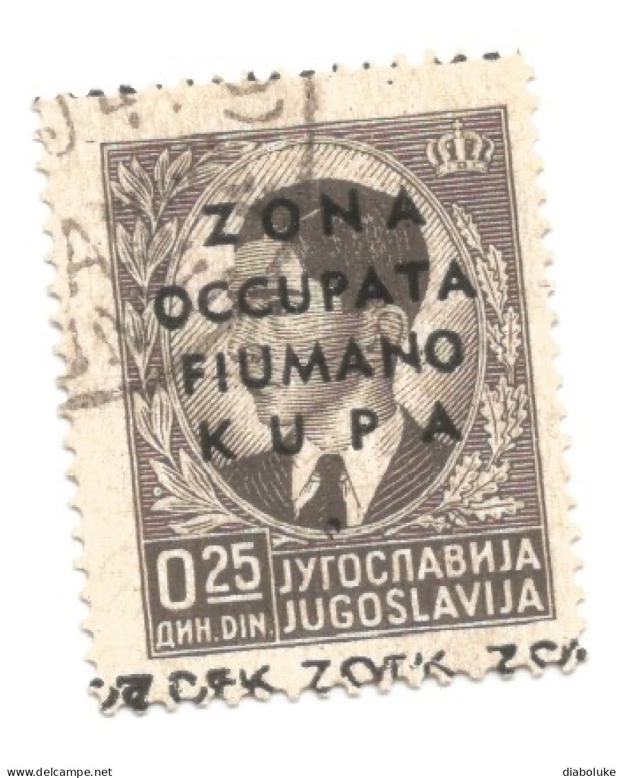 (COLONIE E POSSEDIMENTI) 1941, ZONA FIUMANO-KUPA, SOPRASTAMPATI, 25p - Francobollo Usato (CAT. SASSONE N.1) - Fiume & Kupa