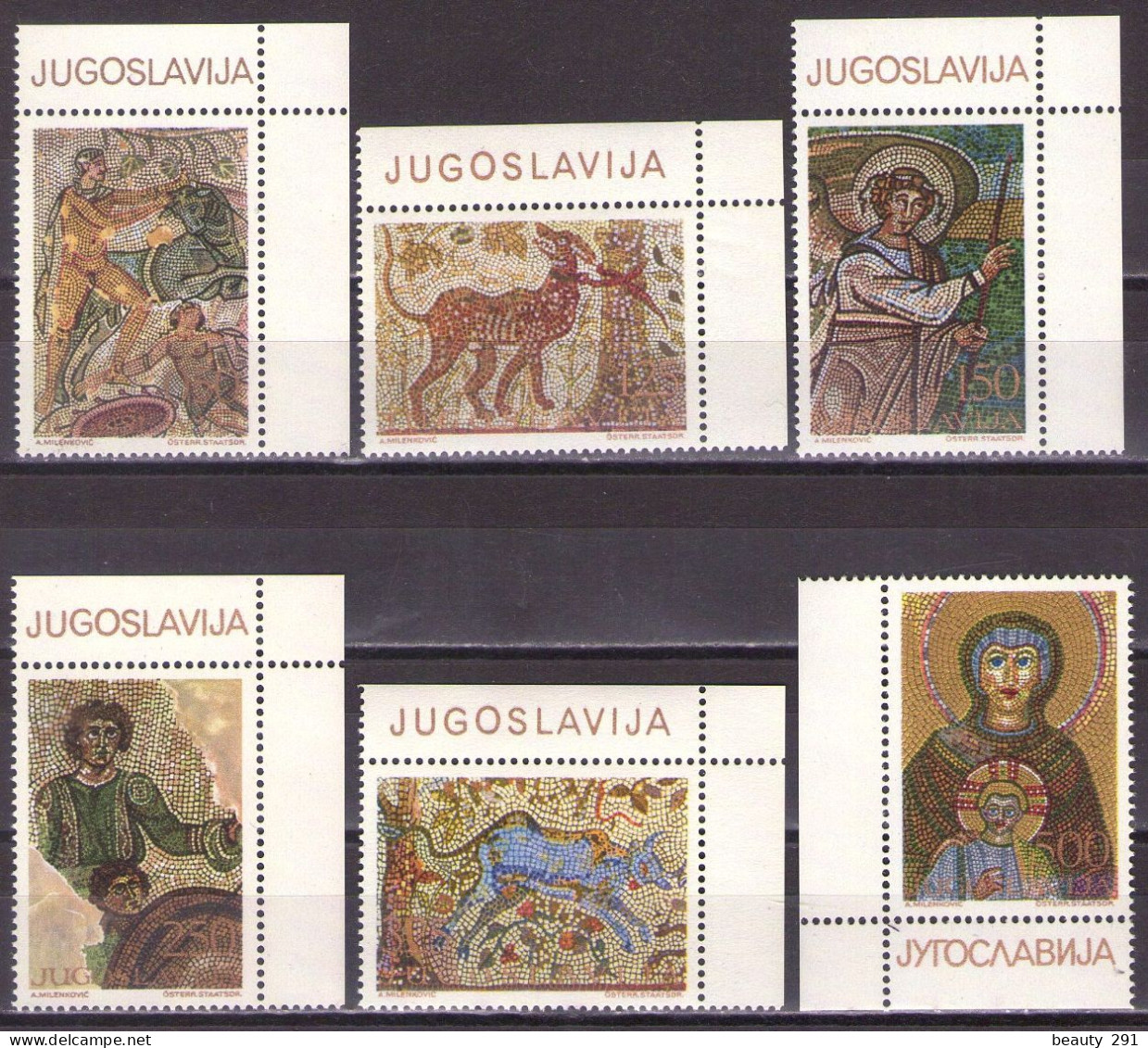 Yugoslavia 1970 - Art, Mosaics - Mi 1369-1374 - MNH**VF - Neufs