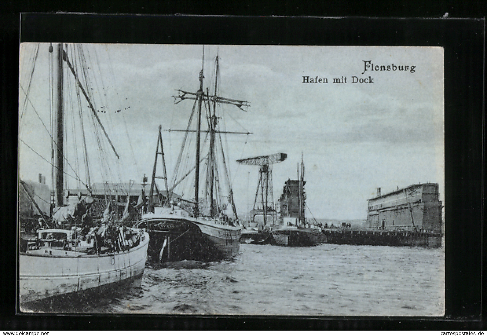 AK Flensburg, Hafen Mit Dock  - Sonstige & Ohne Zuordnung