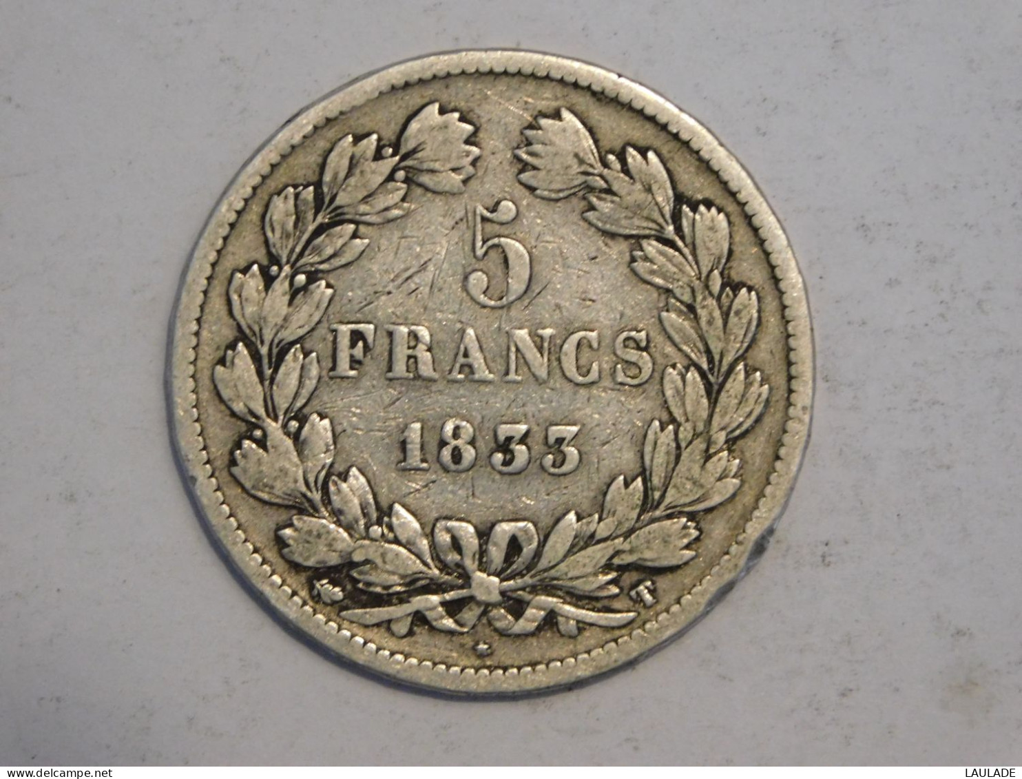 FRANCE 5 Francs 1833 T - Silver, Argent Franc - 5 Francs