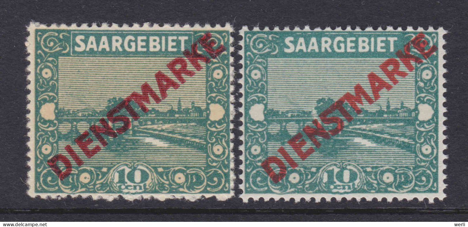 Saargebiet Dienst MiNr. D3a+b ** - Unused Stamps