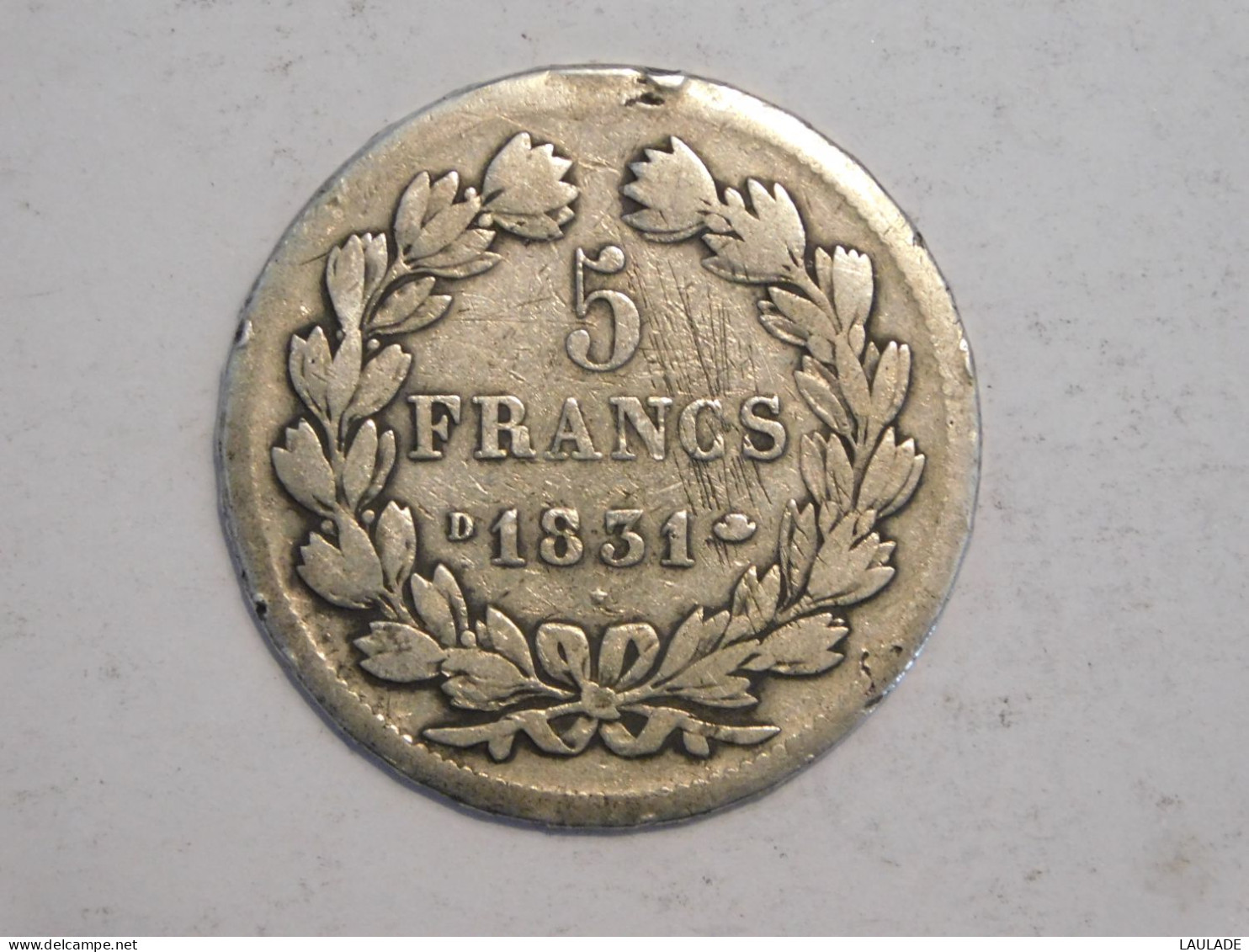 FRANCE 5 Francs 1831 D - Silver, Argent Franc - 5 Francs