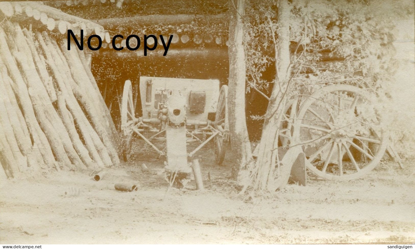 PHOTO FRANCAISE - CANON SOUS SON ABRI A TRACY LE MONT PRES DE BAILLY - NOYON OISE - GUERRE 1914 1918 - Guerra, Militari