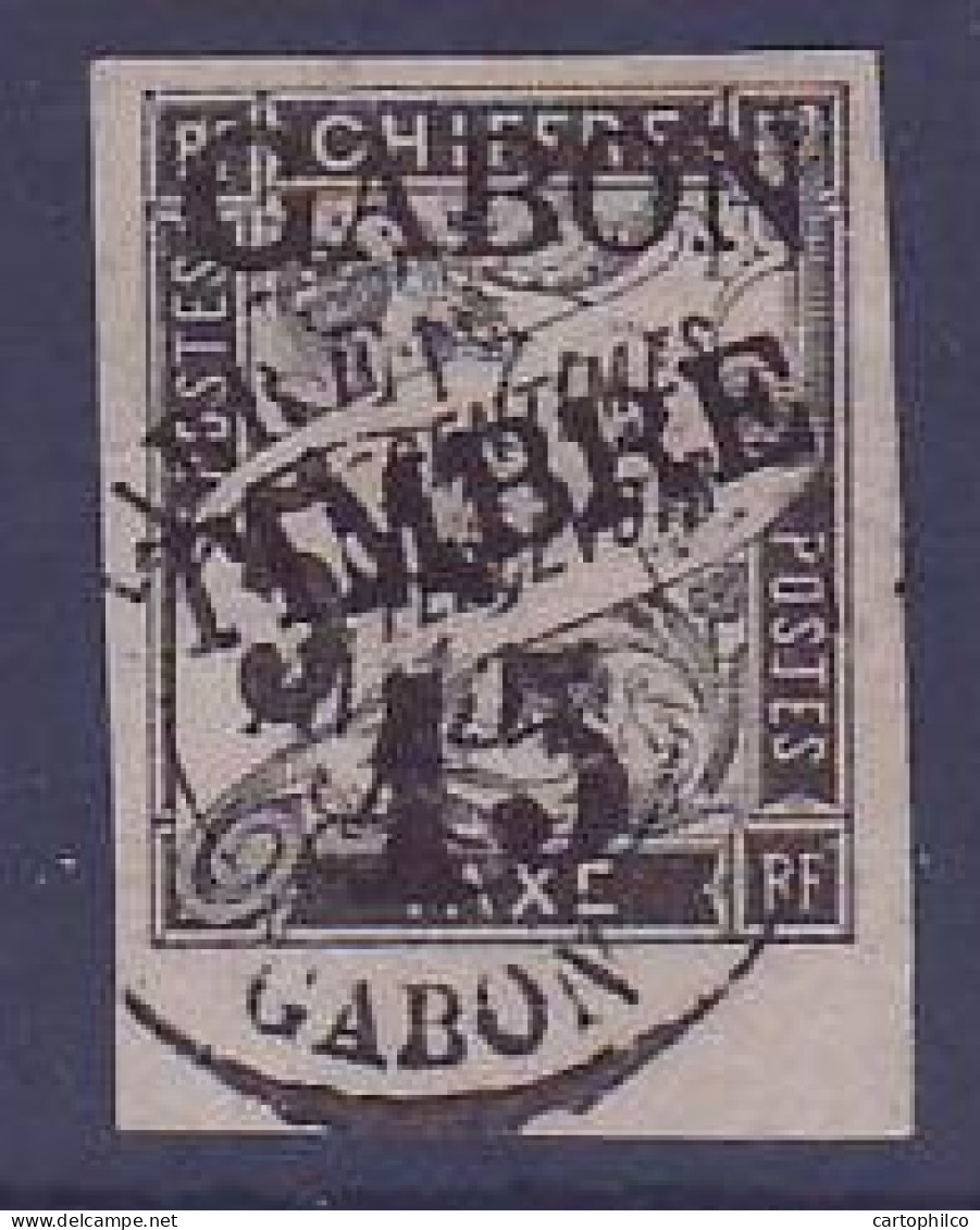 Gabon N°11 5c Duval Oblitere Bas De Feuille Signe (tirage 1500) - Oblitérés