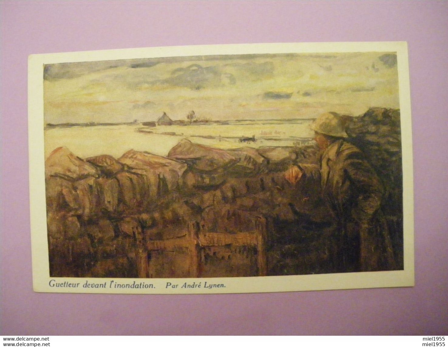 WW1 Guetteur Devant L'inondation Par André Lynen  (5 Photos) - Guerre 1914-18