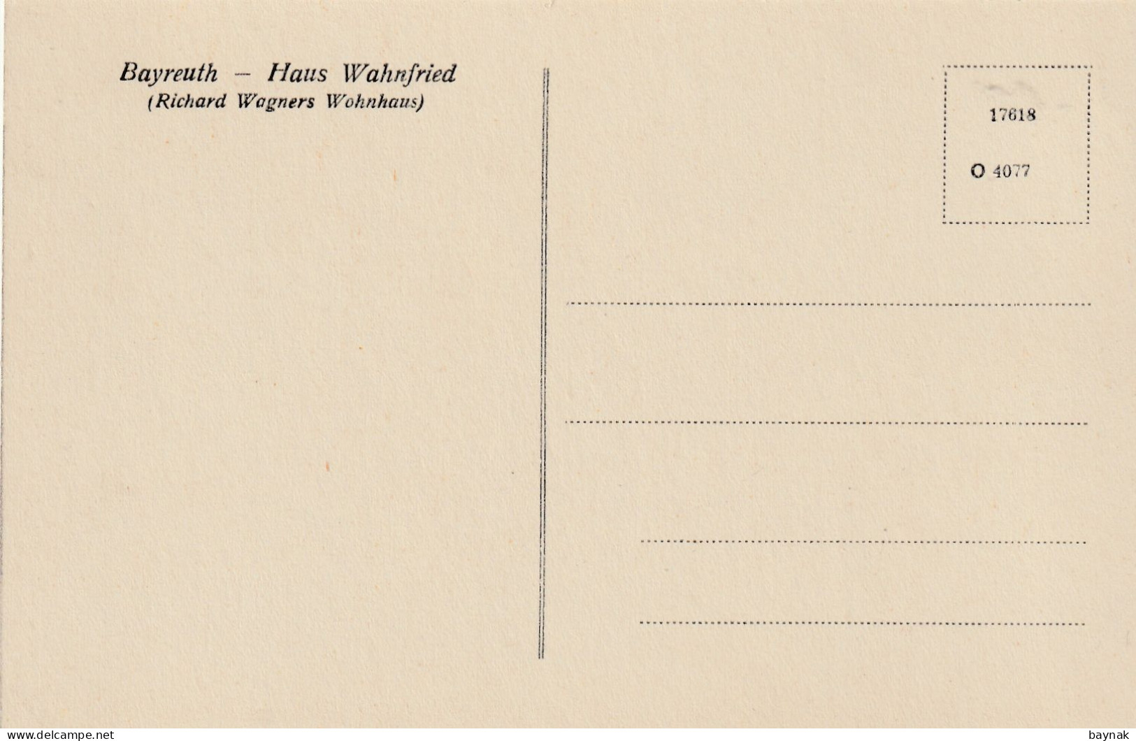 DE462   --   BAYREUTH   --   HAUS WAHNFRIED  --   RICHARD WAGNER  WOHNHAUS - Bayreuth
