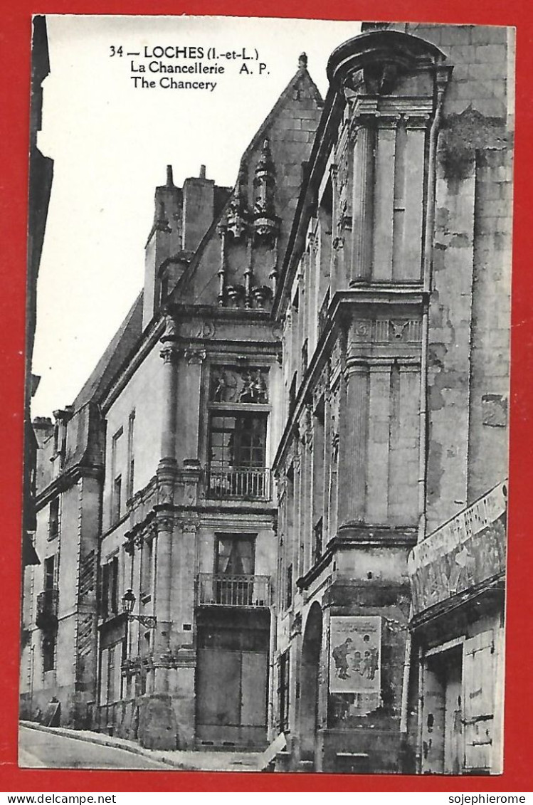 Loches (37) La Chancellerie 2scans Banque Populaire - Affiche "Chez Fernand" - Magasin Paul Berthault - Loches