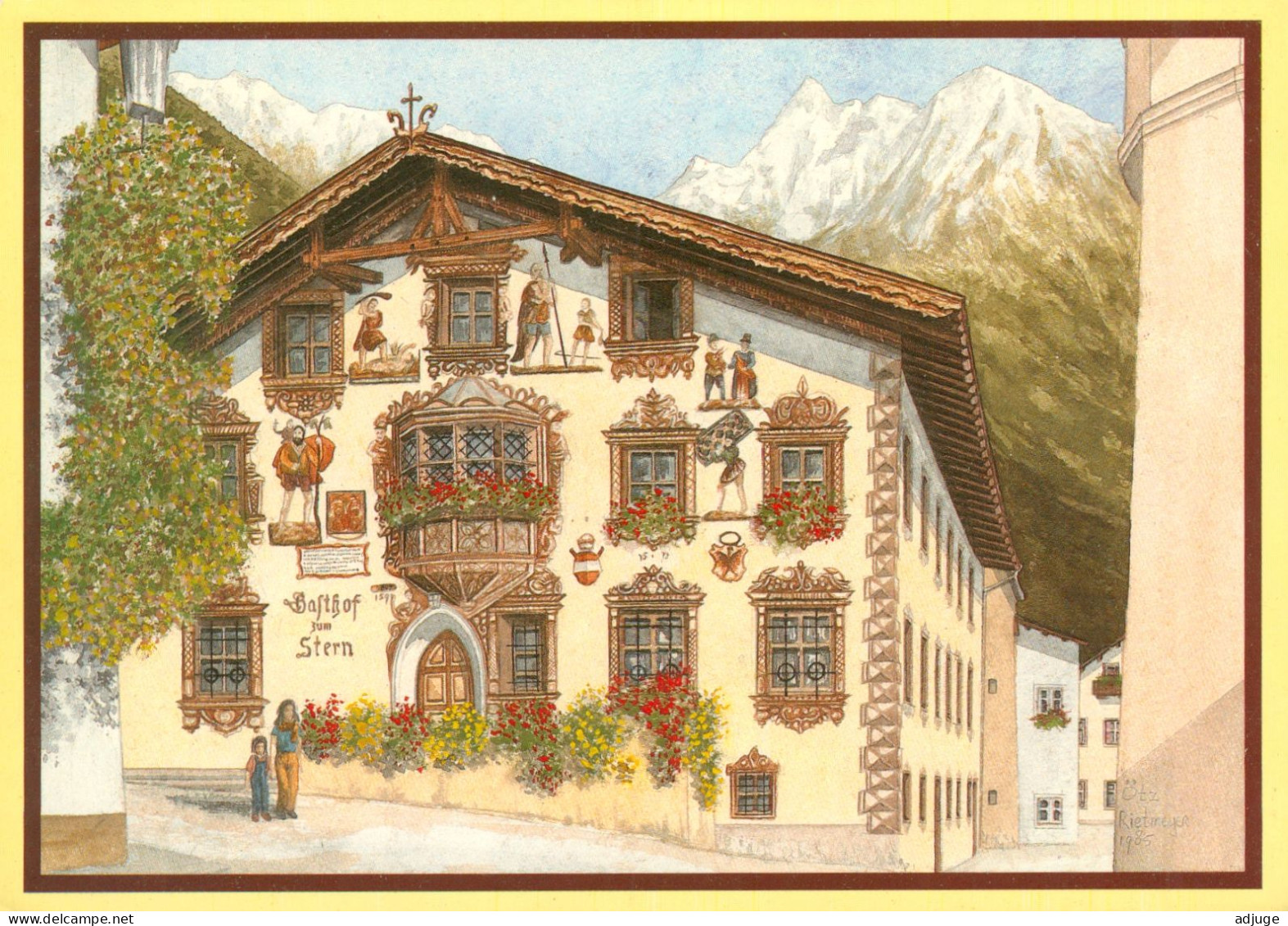 CPM- Tyrol - TIROL_ Altes Bemaltes Gasthaus- Aquarell Von R. Rietmeyer *TBE*  Cf. Scans * - Autres & Non Classés