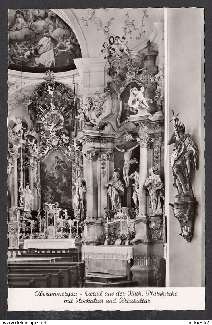 081749/ OBERAMMERGAU, Pfarrkirche, Detail Mit Hochaltar Und Kreuzaltar - Oberammergau