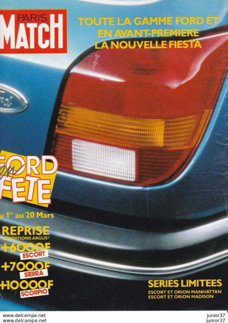 3 Suppléments De Paris Match Ford,  Champion En Titre 1987 & 1988, Escort, Scorpio,Fiesta, Sierra, Orion - Voitures