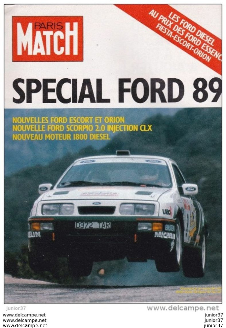 3 Suppléments De Paris Match Ford,  Champion En Titre 1987 & 1988, Escort, Scorpio,Fiesta, Sierra, Orion - Voitures