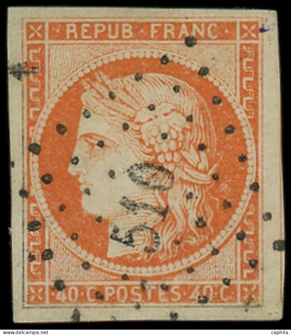 O FRANCE - Poste - 5a, Tb, Marges, Certificat Chevalier: 40c. Orange Vif - 1849-1850 Cérès