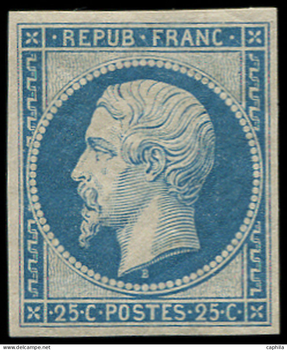 * FRANCE - Poste - 10, Signé Scheller, Belles Marges: 25c. Présidence Bleu - 1852 Louis-Napoleon