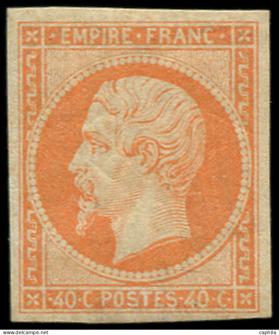 * FRANCE - Poste - 16, Signé Brun: 40c. Orange - 1853-1860 Napoléon III