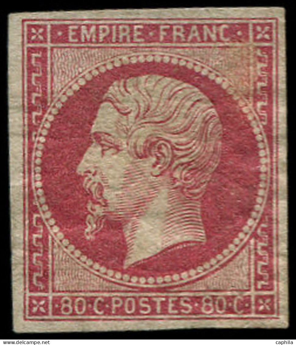 (*) FRANCE - Poste - 17B, Sans Gomme: 80c. Rose - 1853-1860 Napoléon III