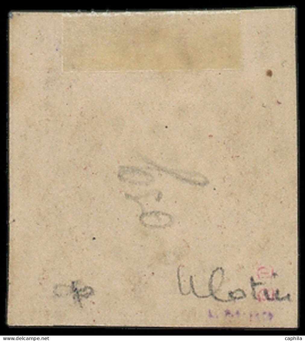 O FRANCE - Poste - 18a, Obl. PC 8 (Agde), Signé Miro Et Cotin + Certificat, Bdf: 1f. Carmin Foncé - 1853-1860 Napoléon III