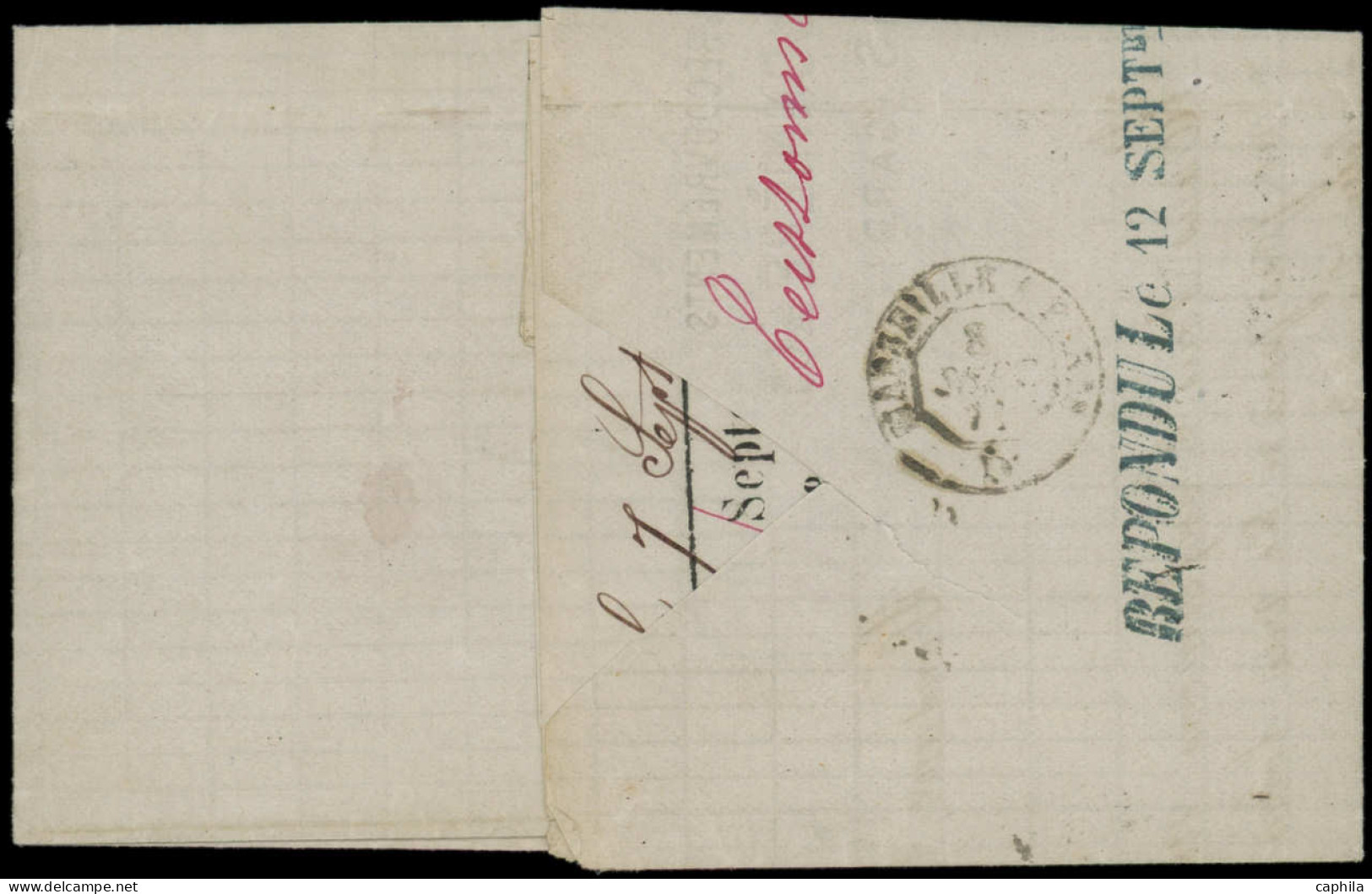 LET FRANCE - Poste - 20 (ND En Bas) + 37, Sur Lettre Obl. Du 7/9/71, Obl. GC 47 (Alais) - 1849-1876: Période Classique