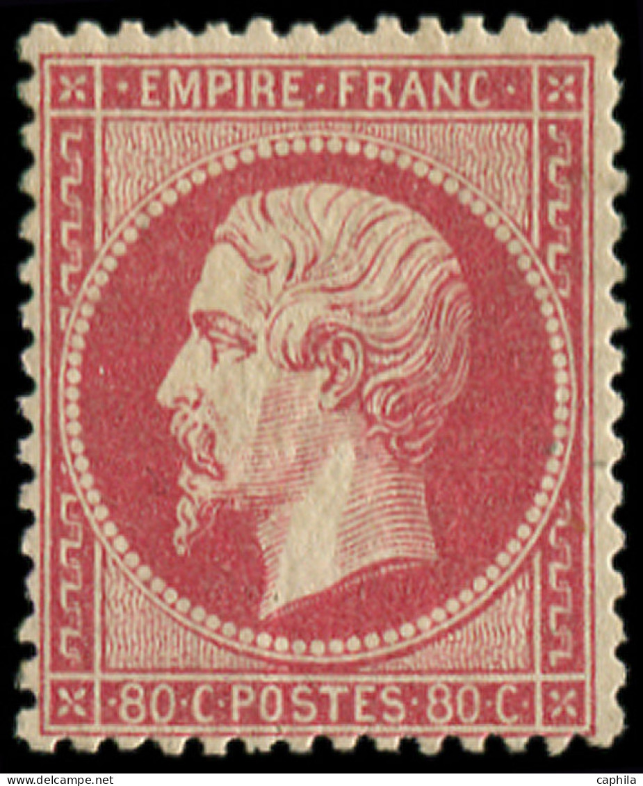 * FRANCE - Poste - 24, Signé Scheller, Très Frais: 80c. Rose - 1862 Napoléon III