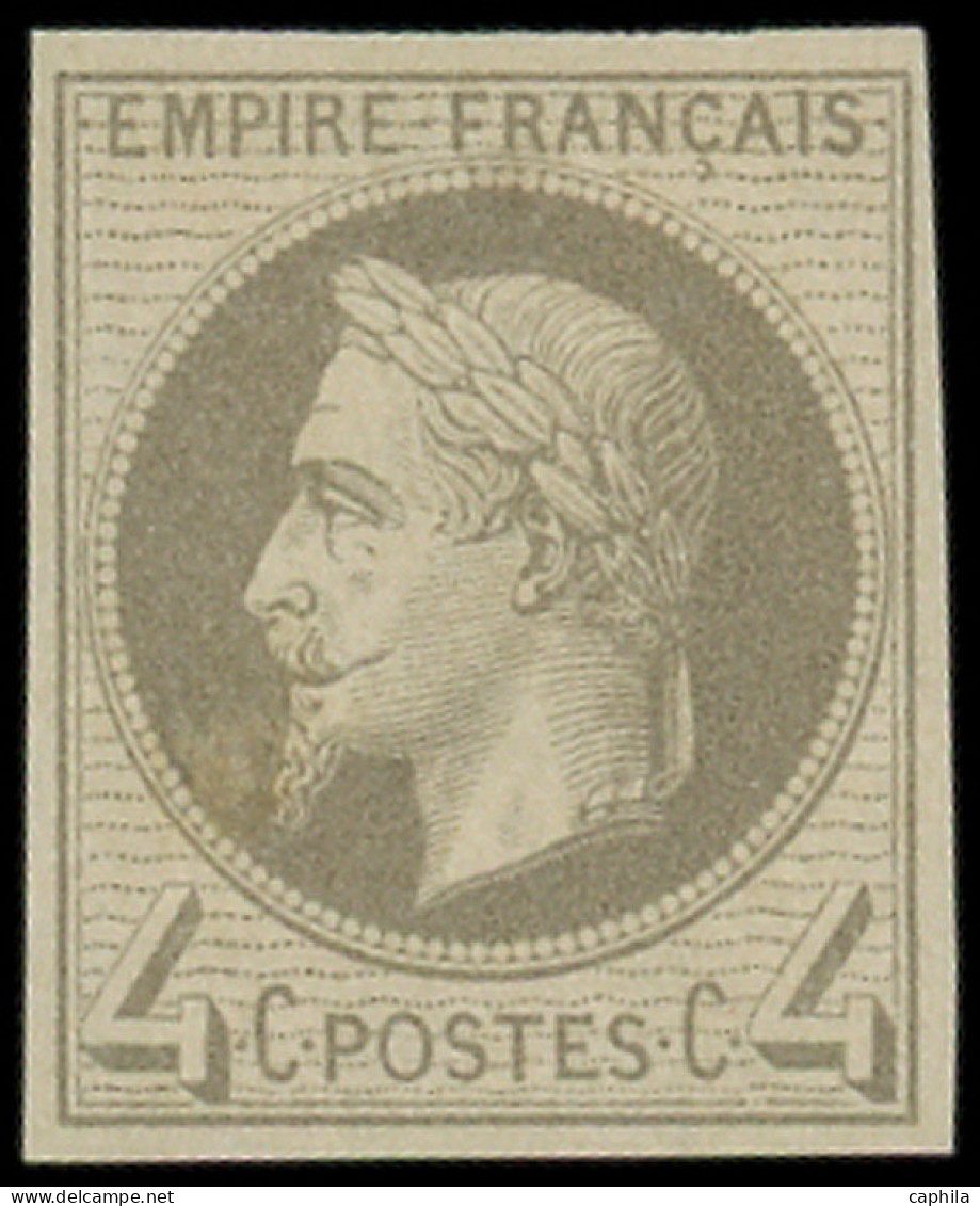 * FRANCE - Poste - 27Be, Non Dentelé, Impression De Rothschild: 4c. Gris - 1863-1870 Napoleon III With Laurels