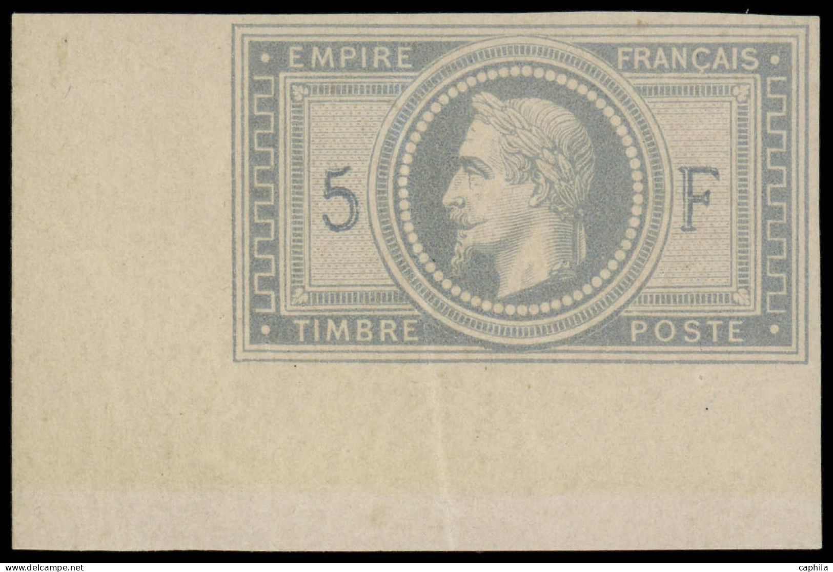 ** FRANCE - Poste - 33c, Non Dentelé, Cdf, Pli Vertical Sinon Tb, Signé Brun + Certificat Miro - 1863-1870 Napoléon III Lauré