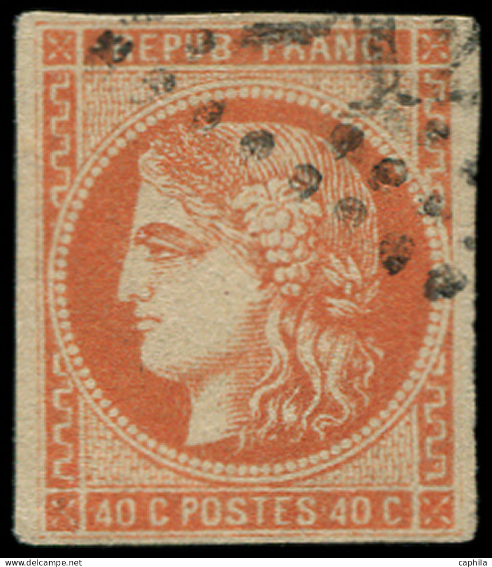 O FRANCE - Poste - 48c, Signé Scheller: 40c. Rouge-orange - 1870 Emission De Bordeaux