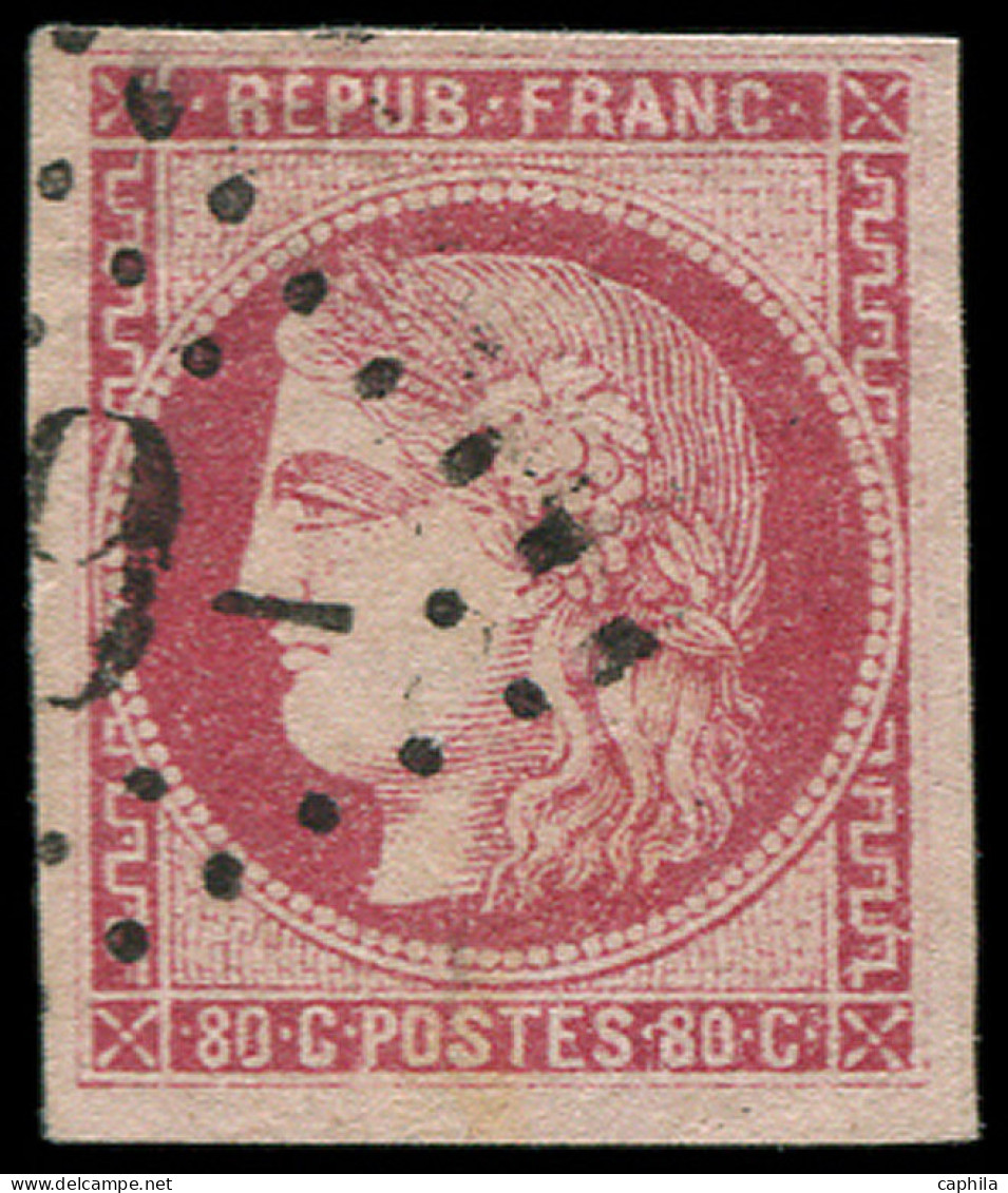 O FRANCE - Poste - 49, Signé Scheller, Belles Marges: 80c. Rose - 1870 Bordeaux Printing