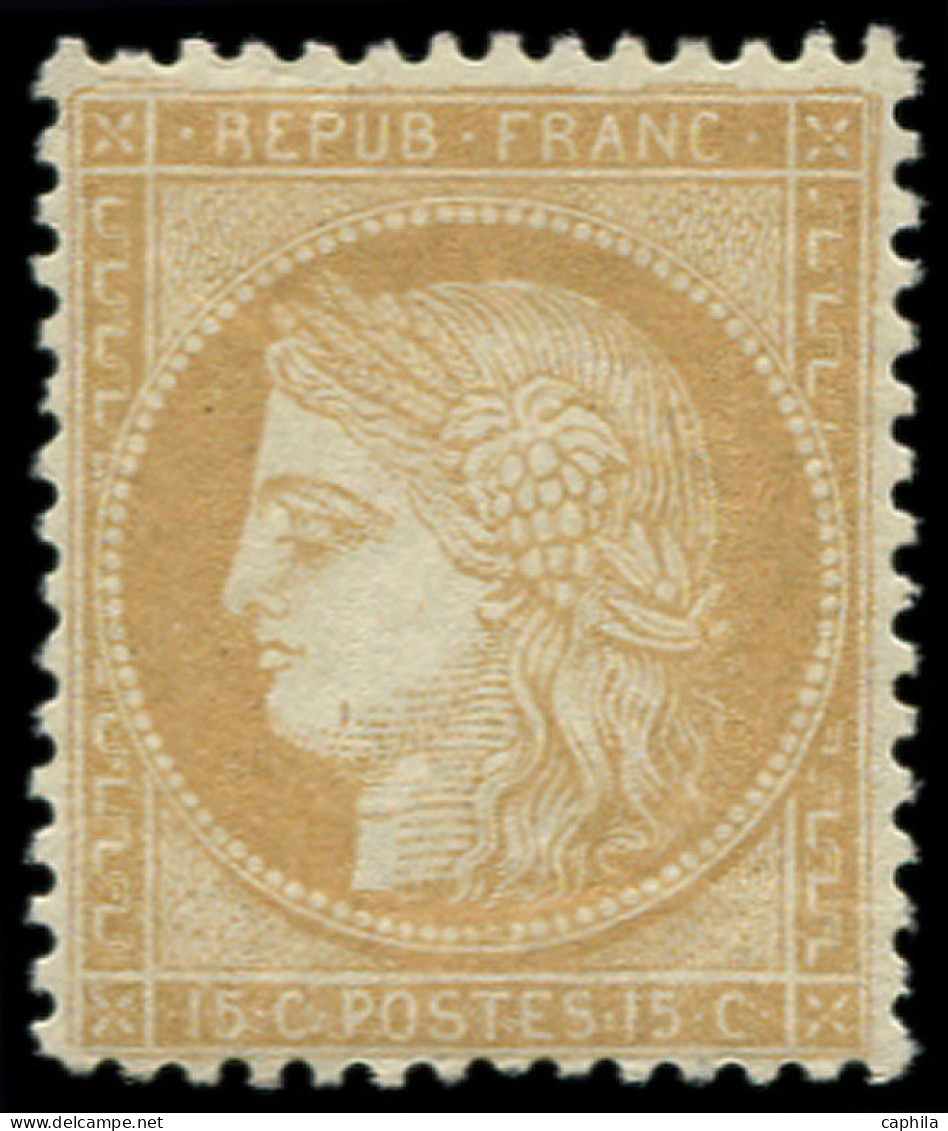 * FRANCE - Poste - 59, Signé Scheller: 15c. Bistre - 1871-1875 Cérès