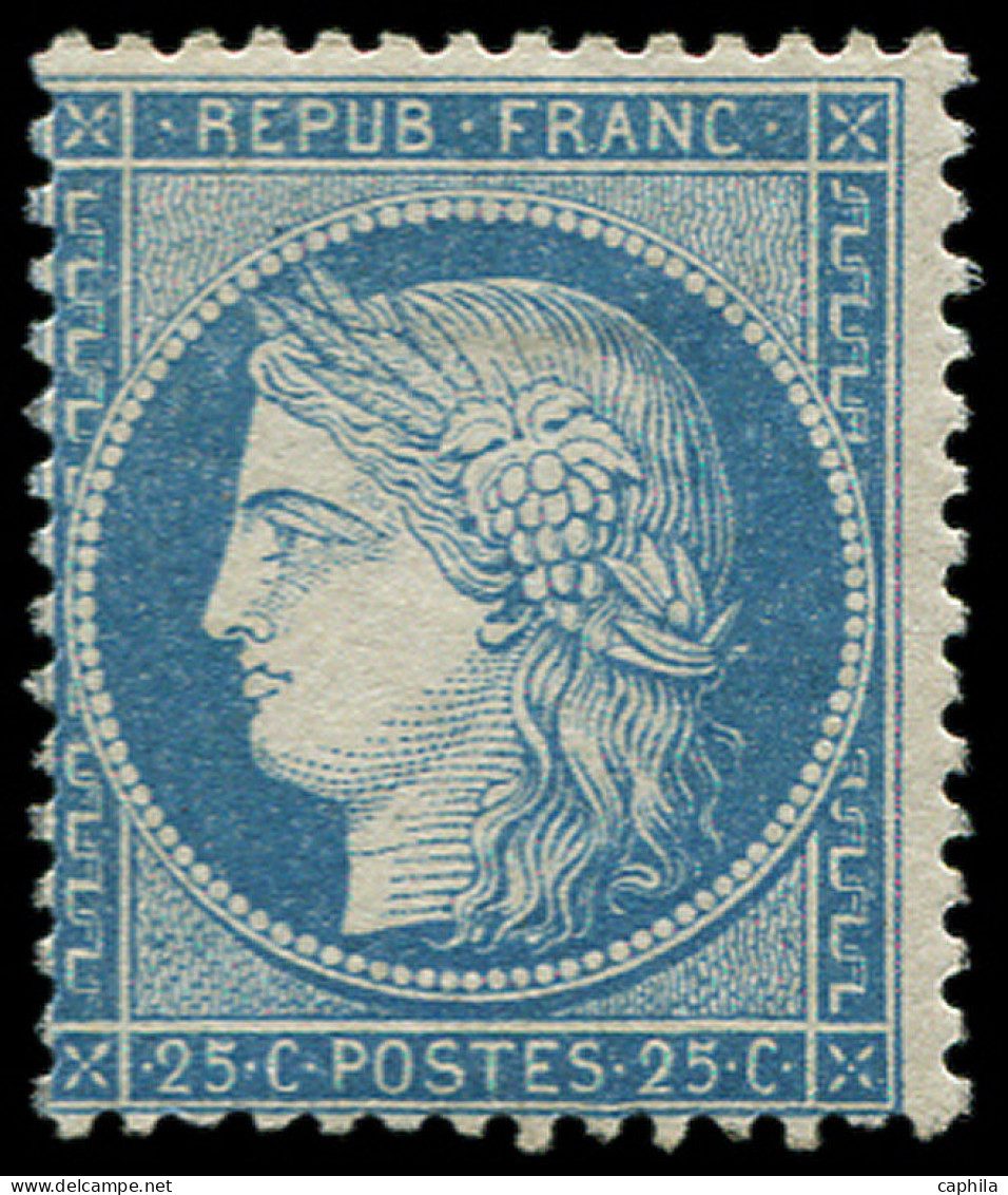 * FRANCE - Poste - 60A, Type I, Signé Scheller: 25c. Bleu - 1871-1875 Cérès