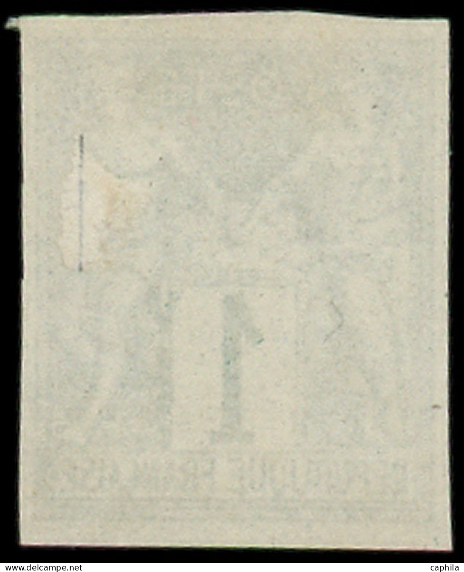 (*) FRANCE - Poste - 61a, Non Dentelé: 1c. Vert - 1876-1878 Sage (Tipo I)
