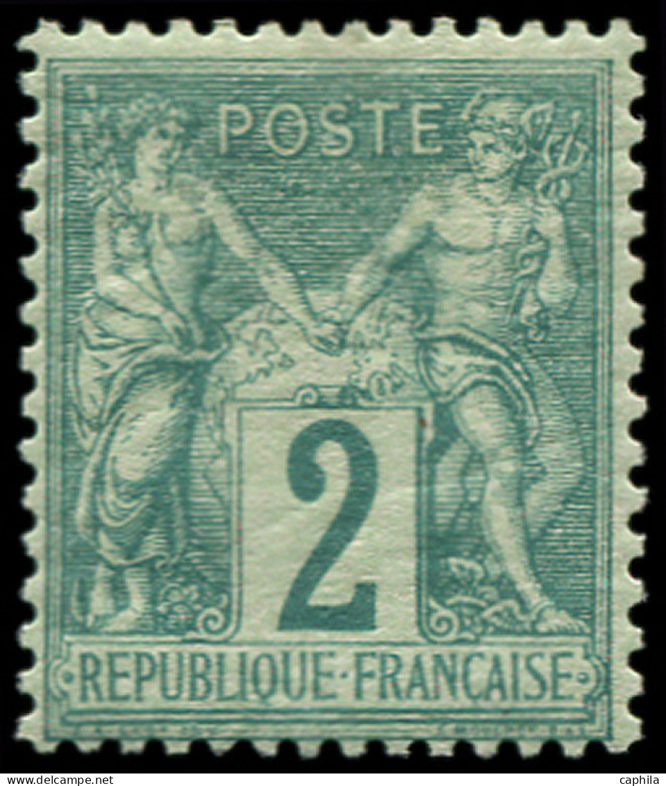 * FRANCE - Poste - 62, Type I, Très Frais, Signé Scheller: 2c. Vert - 1876-1878 Sage (Type I)