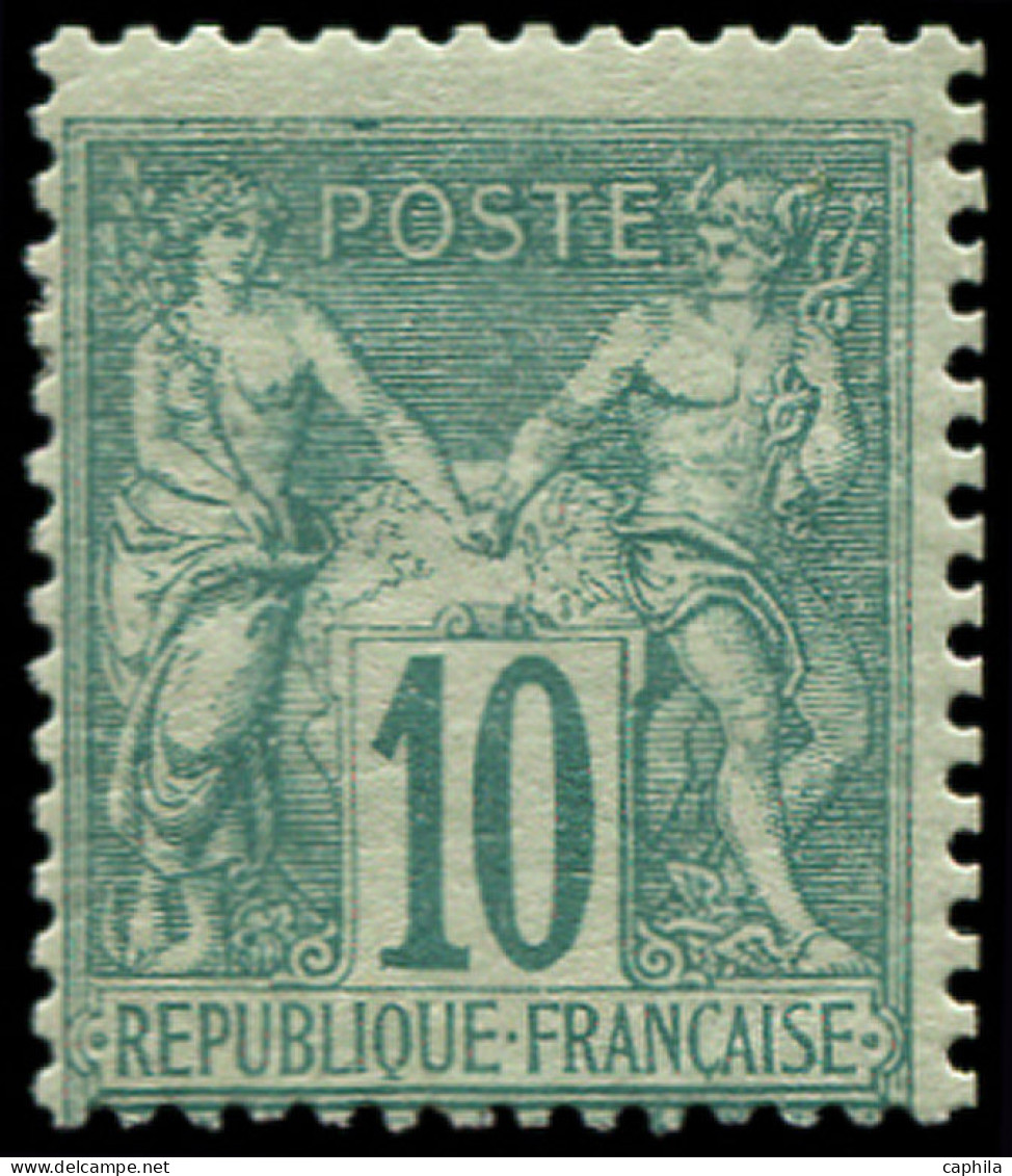 * FRANCE - Poste - 65, Signé Scheller: 10c. Vert - 1876-1878 Sage (Type I)