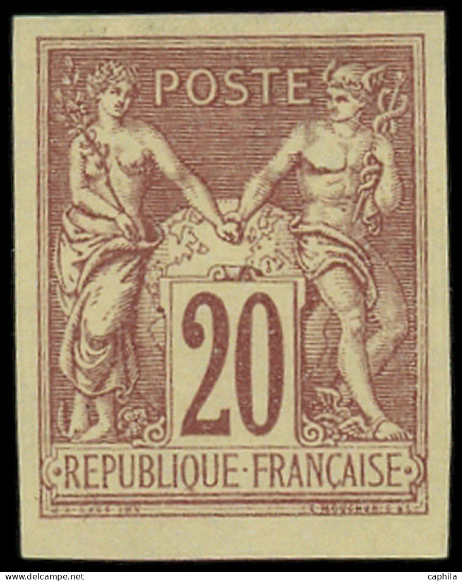 (*) FRANCE - Poste - 67b, Non Dentelé, Régents Type II: 20c. Brun-lilas Sur Paille - 1876-1878 Sage (Type I)