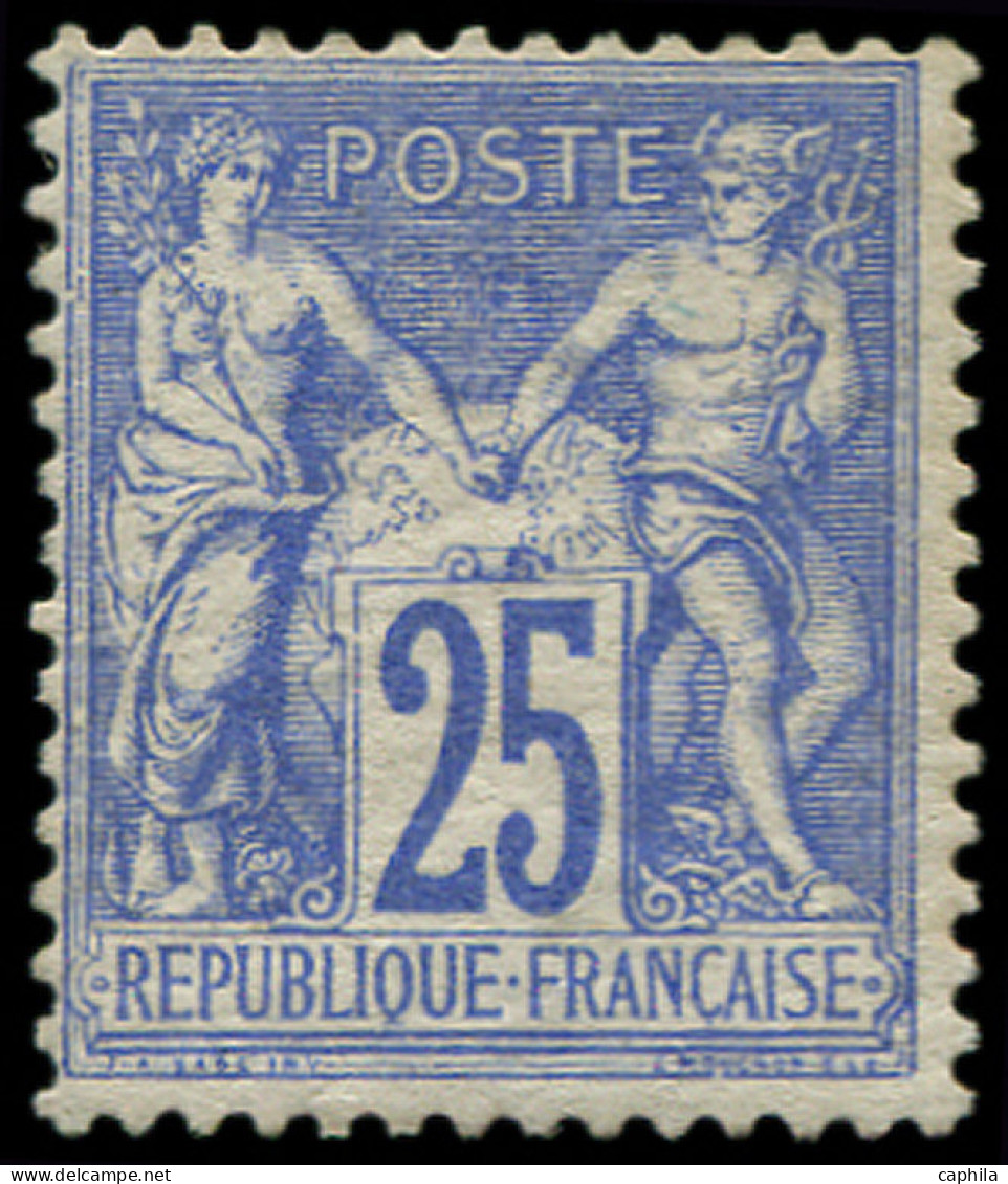 * FRANCE - Poste - 68, Type I, Signé + Certificat Brun: 25c. Outremer - 1876-1878 Sage (Type I)