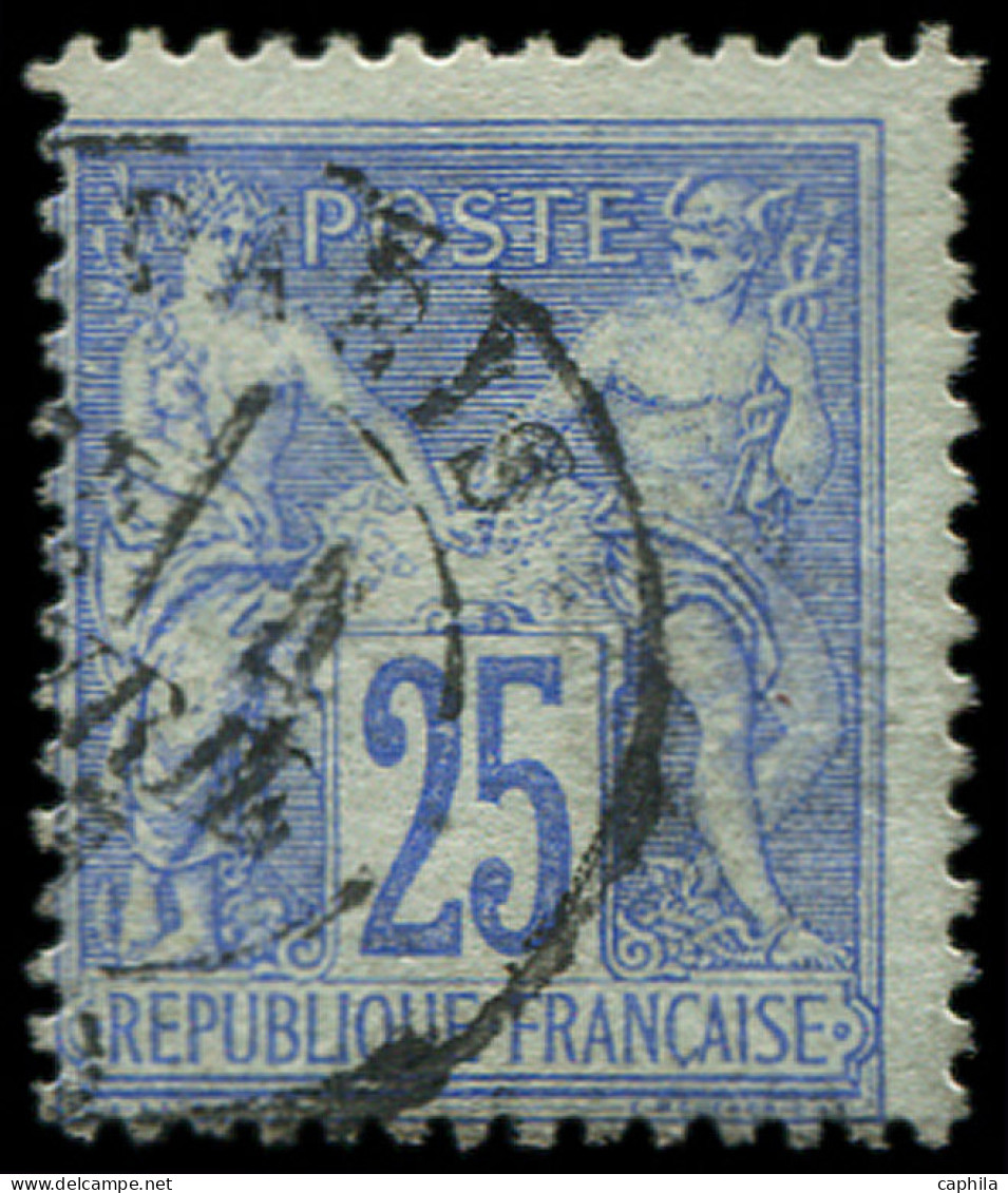 O FRANCE - Poste - 78b, Signé + Certificat Brun: 25c. Outremer S. Vert Clair - 1876-1898 Sage (Type II)
