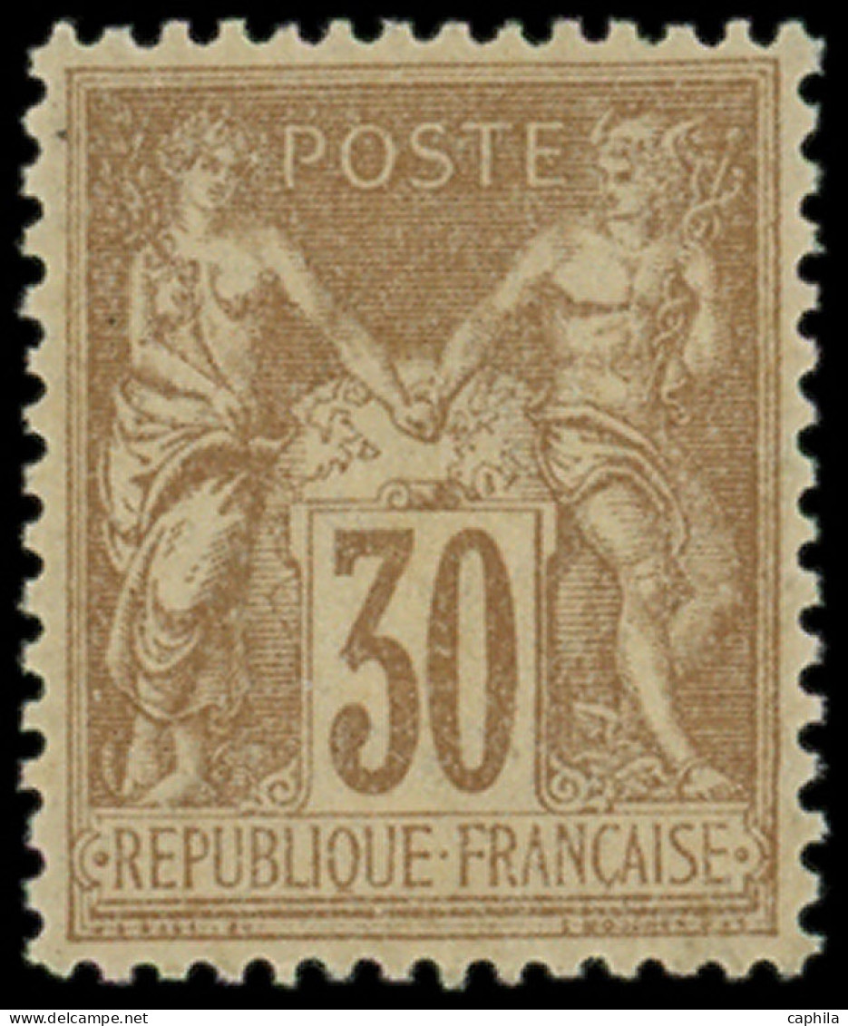 * FRANCE - Poste - 80, Très Bon Centrage: 30c. Brun-jaune - 1876-1898 Sage (Type II)