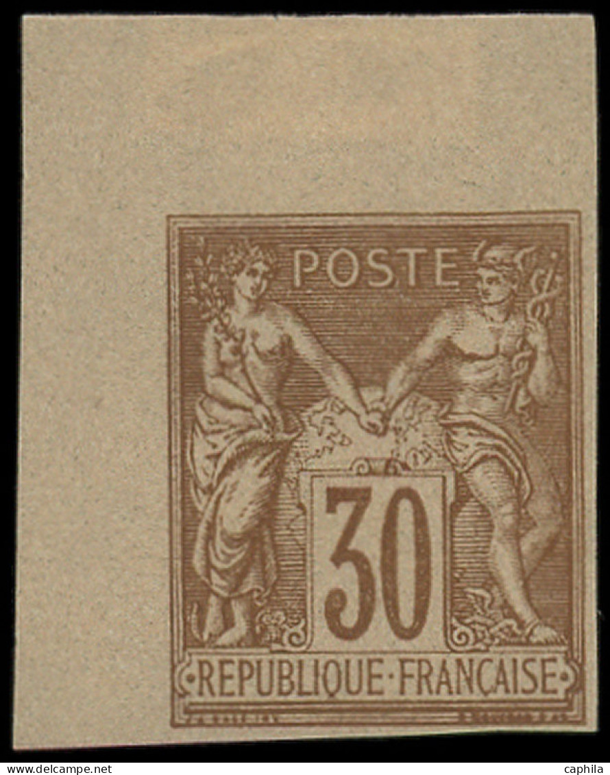 (*) FRANCE - Poste - 80c, Non Dentelé, Granet, Cdf: 30c. Brun - 1876-1898 Sage (Type II)