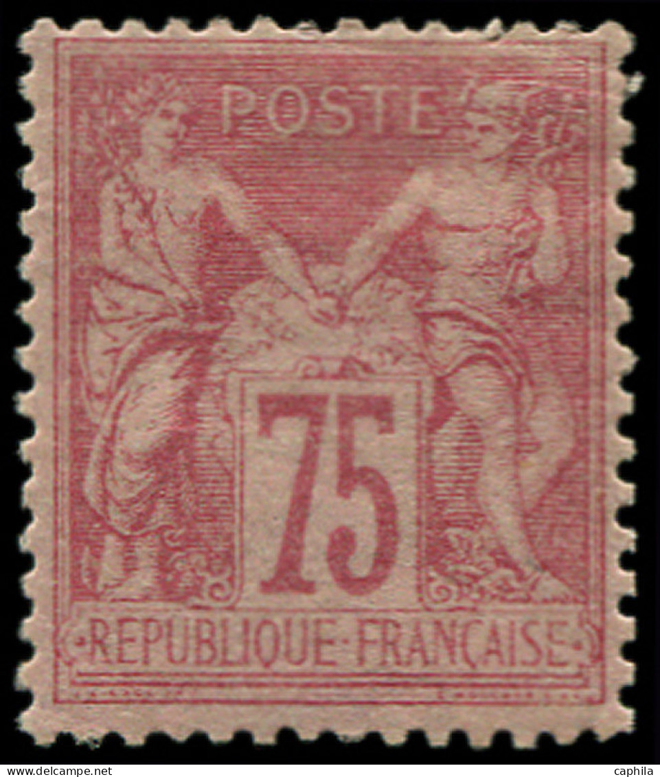 * FRANCE - Poste - 81, Type II, Signé Brun, Bon Centrage: 75c. Rose - 1876-1898 Sage (Type II)