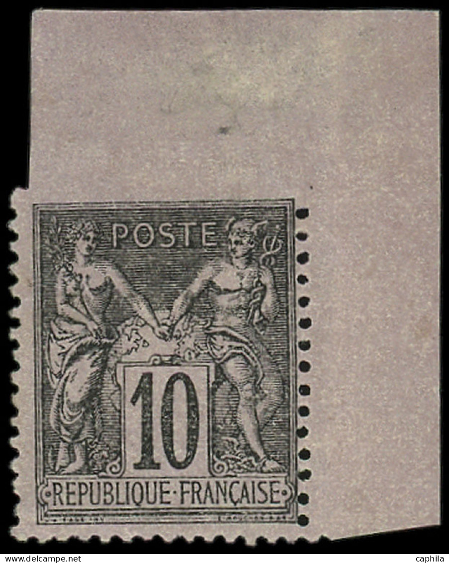 * FRANCE - Poste - 89, Type II, Dentelé 3 Côtés: 10c. Noir Sur Lilas - 1876-1898 Sage (Type II)