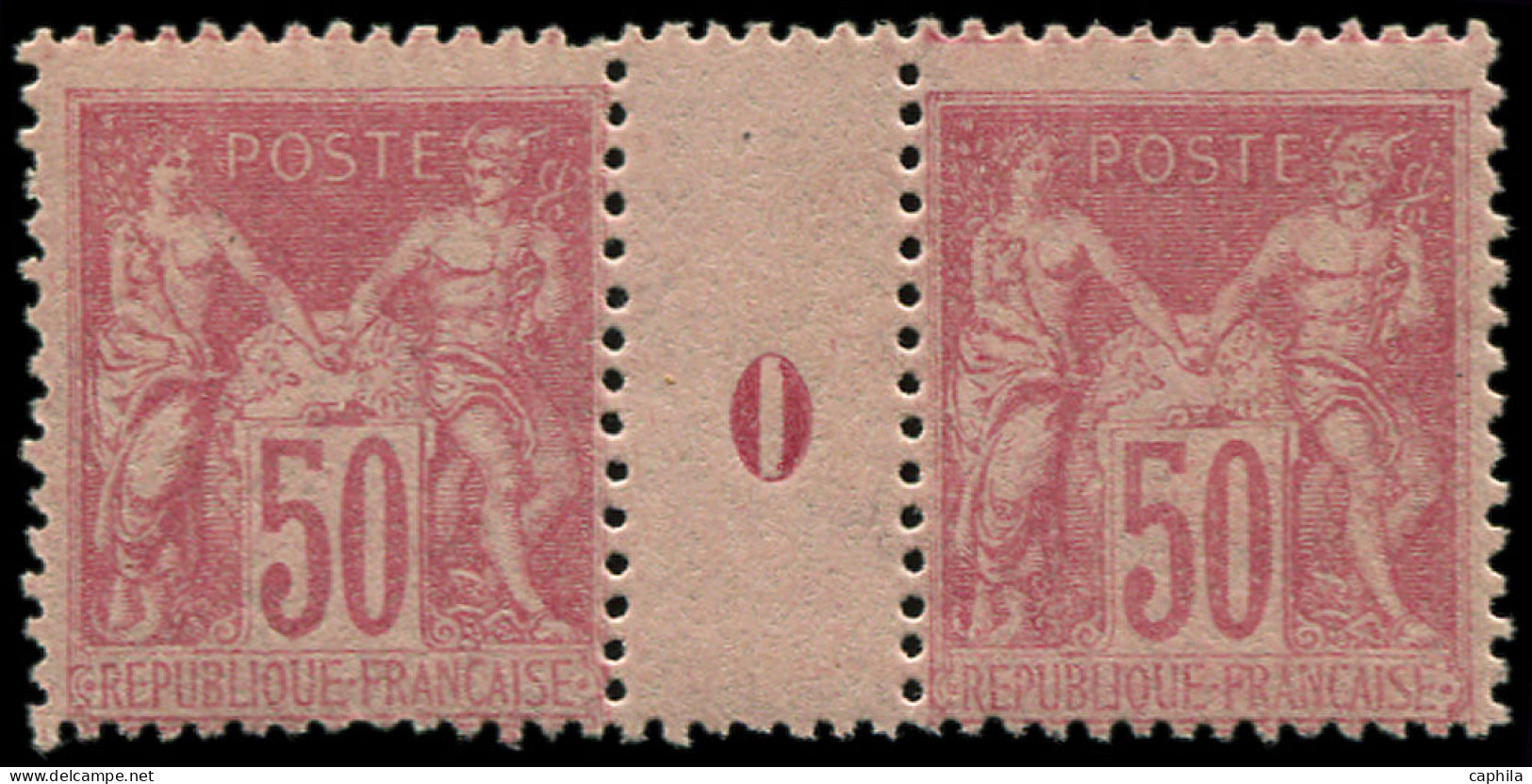 ** FRANCE - Poste - 104, Paire Millésime "0": 50c. Rose - 1898-1900 Sage (Type III)