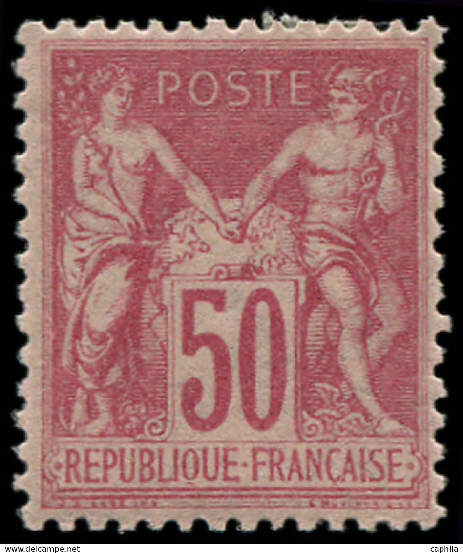 * FRANCE - Poste - 104, Type I, Signé Scheller: 50c. Rose - 1898-1900 Sage (Type III)