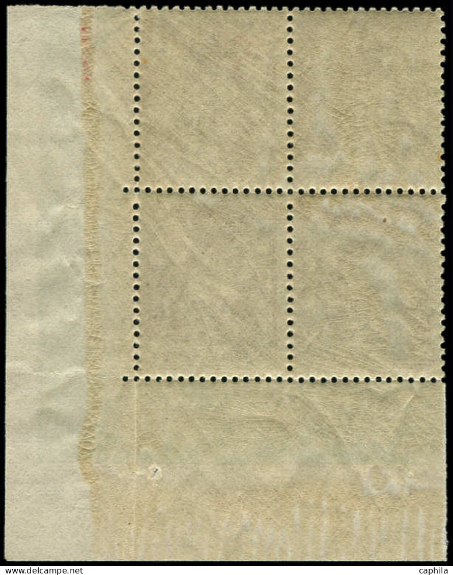 ** FRANCE - Poste - 105, Bloc De 4 Cdf Avec Numéro 10: 2f. Bistre S. Azuré - 1898-1900 Sage (Type III)