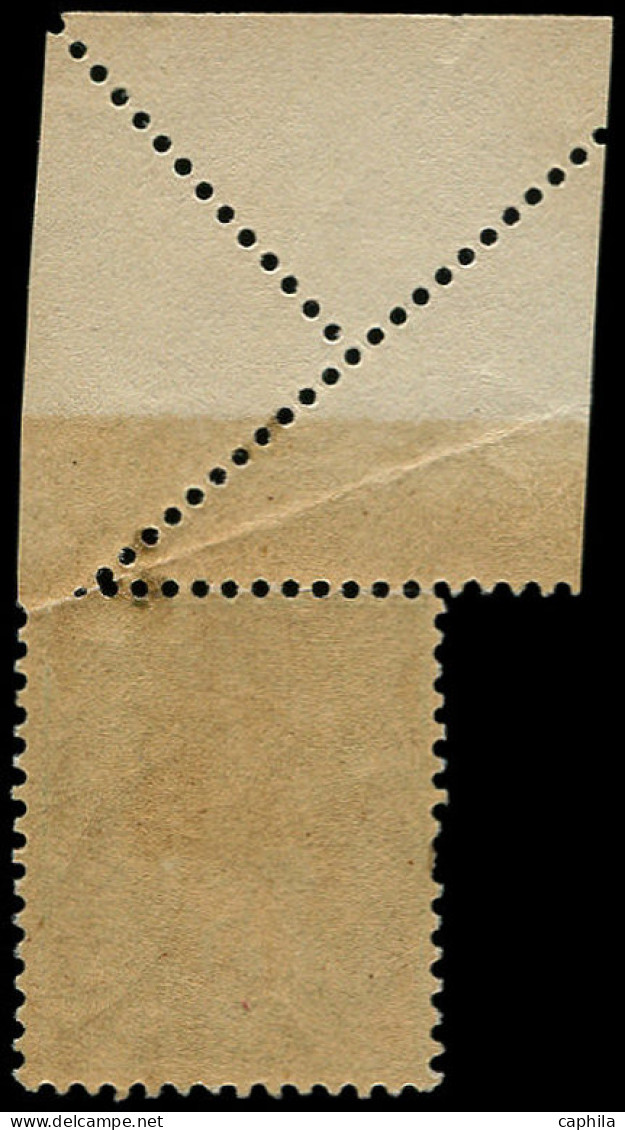 ** FRANCE - Poste - 111, Variété De Piquage Par Pliage: 5c. Blanc Vert Jaune (Spink) - Neufs