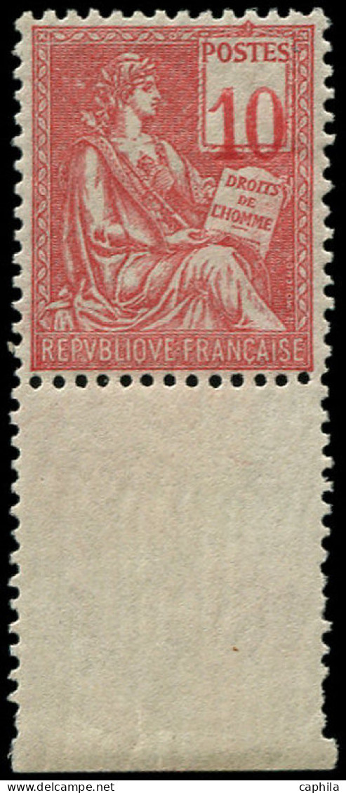 ** FRANCE - Poste - 112a, Chiffres Très Déplacés, Trait De Gomme: 10c. Mouchon Rose - Unused Stamps