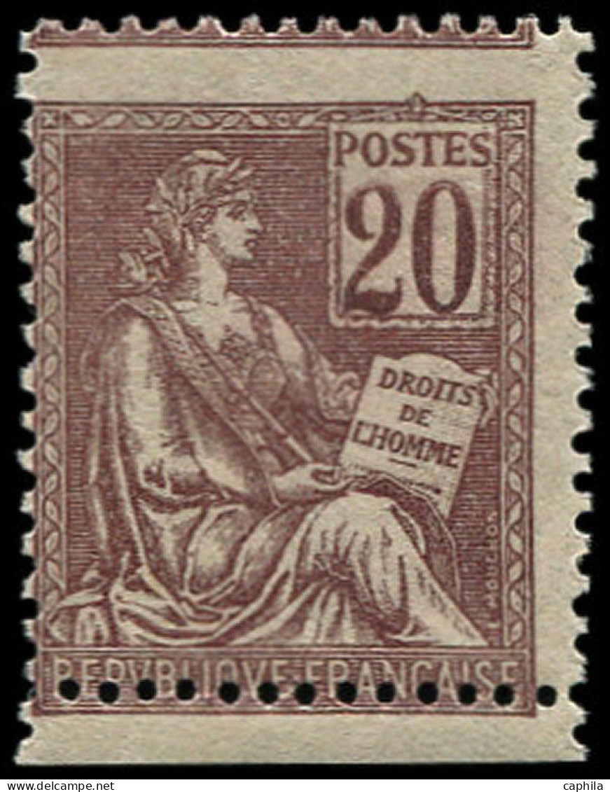 ** FRANCE - Poste - 113, Piquage à Cheval: 20c. Mouchon Brun Lilas (Spink) - Neufs