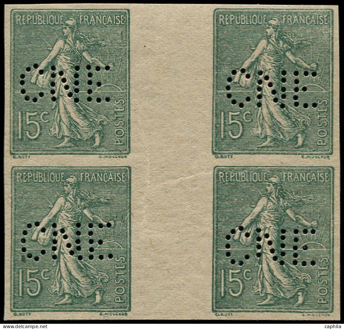 ** FRANCE - Poste - 130g, Bloc De 4 Non Dentelé, Perforé "CNE" (Comptoir National D'Epargne) - Neufs