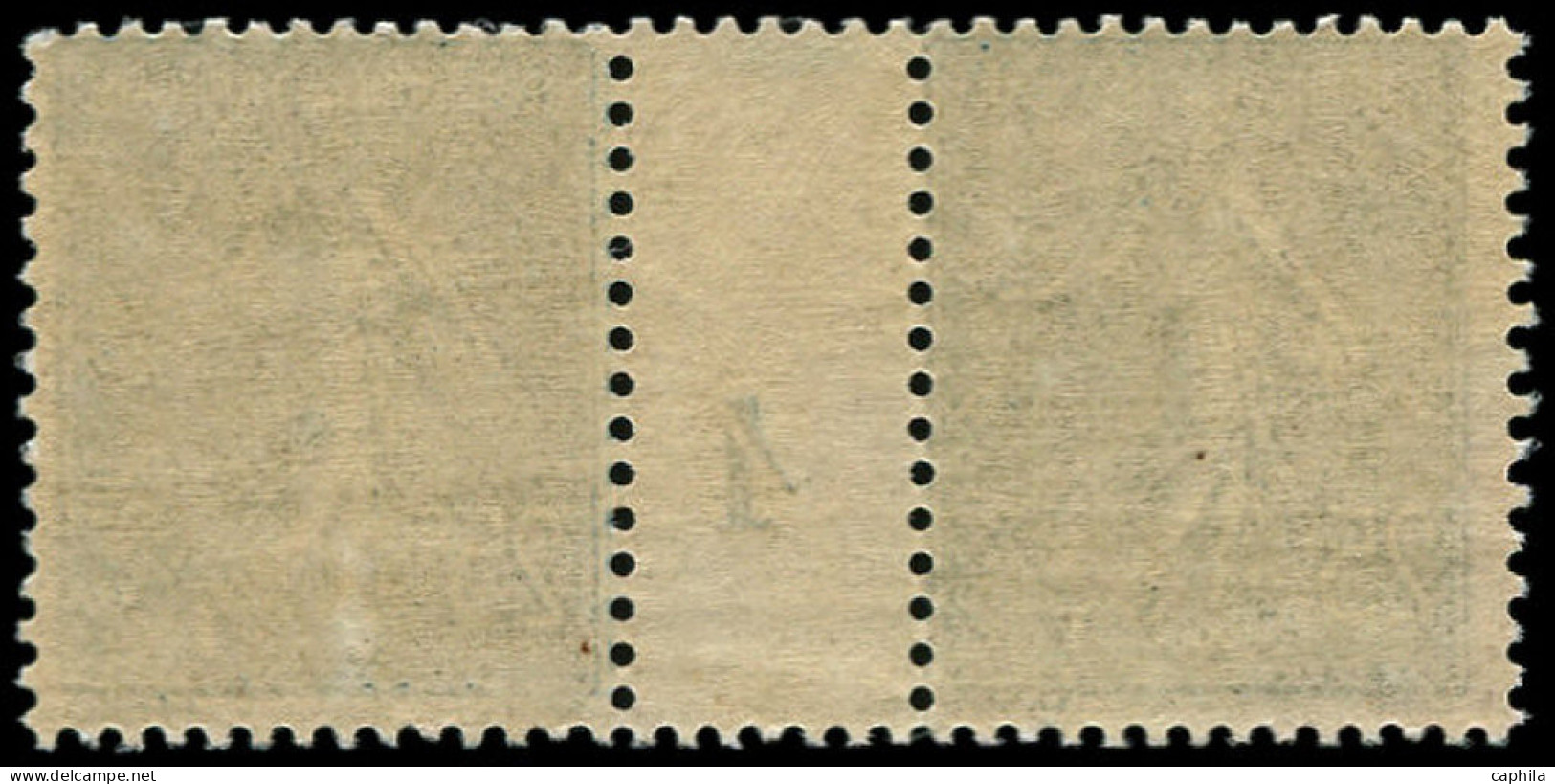 ** FRANCE - Poste - 132, Paire Millésime "4", 1 Point Blanc: 25c. Semeuse Bleu - Unused Stamps