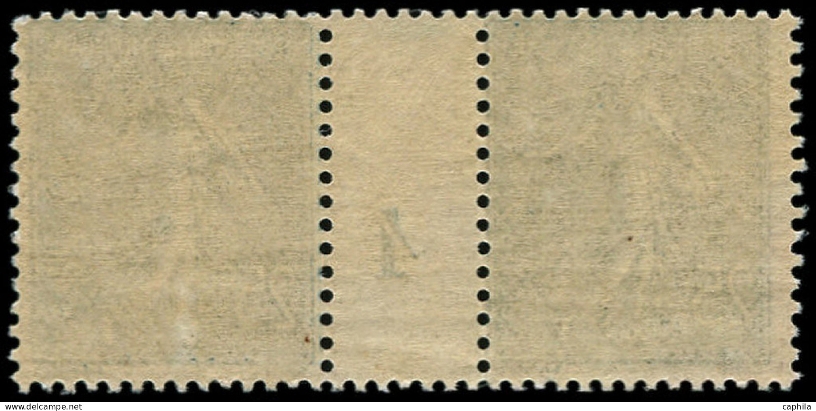 ** FRANCE - Poste - 132, Paire Millésime "4", 1 Point Blanc: 25c. Semeuse Bleu - Neufs