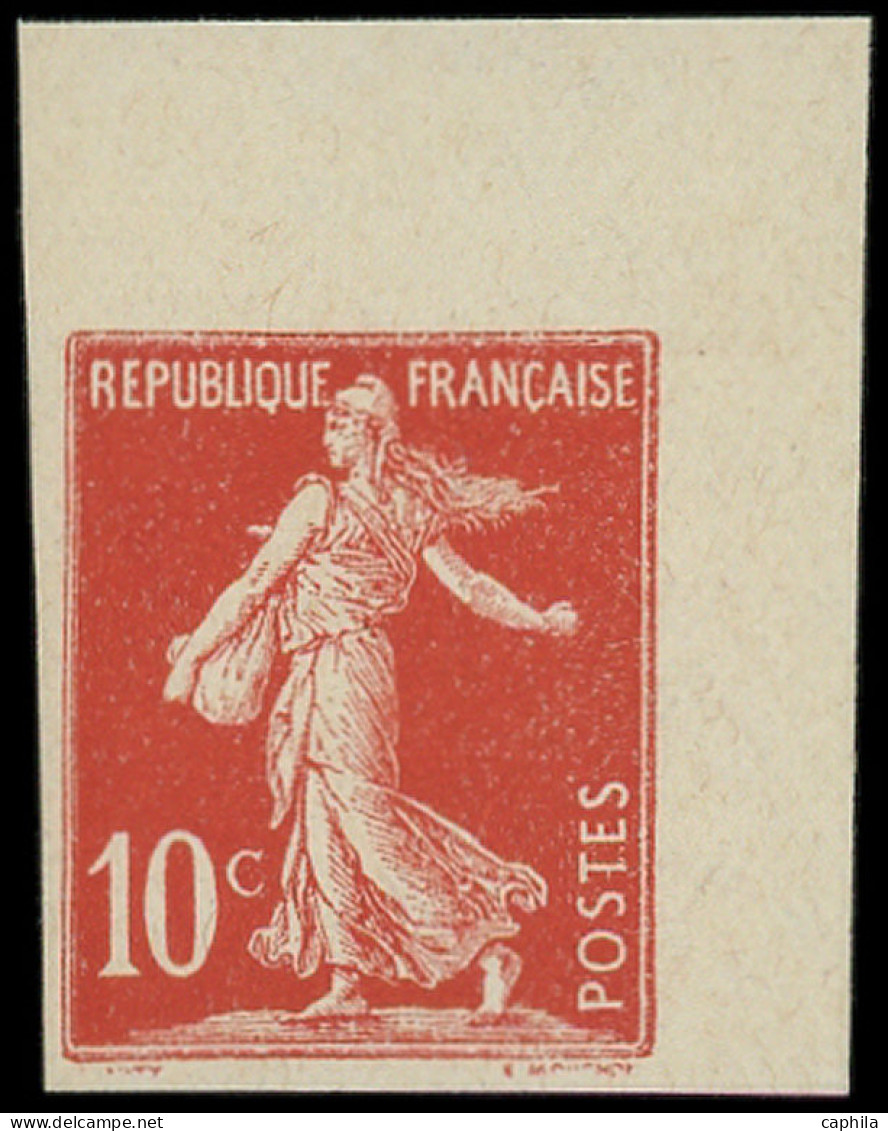 * FRANCE - Poste - 134b, Non Dentelé, Signé Brun, Cdf: 10c. Rouge - Ungebraucht