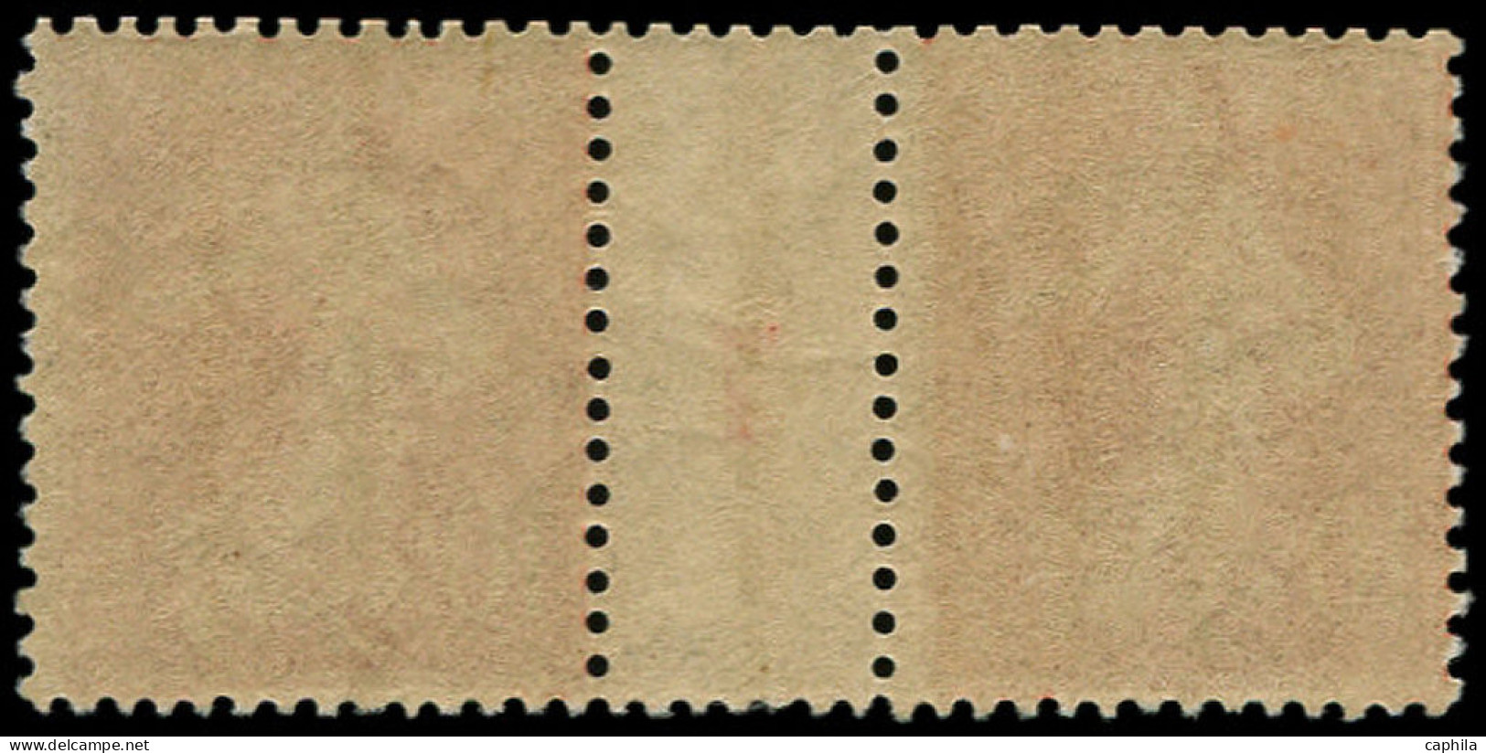 ** FRANCE - Poste - 135b, Type IIa, Paire Millésime "7", Pli Sur Millésime: 10c. Semeuse Rouge - Unused Stamps