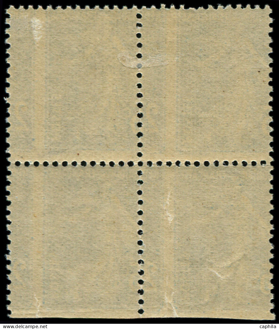 ** FRANCE - Poste - 140, Bloc De 4 Piquage Vertical Déplacé ("2" à Droite), 2 Exemplaires *: 25c. Semeuse (Spink) - Unused Stamps